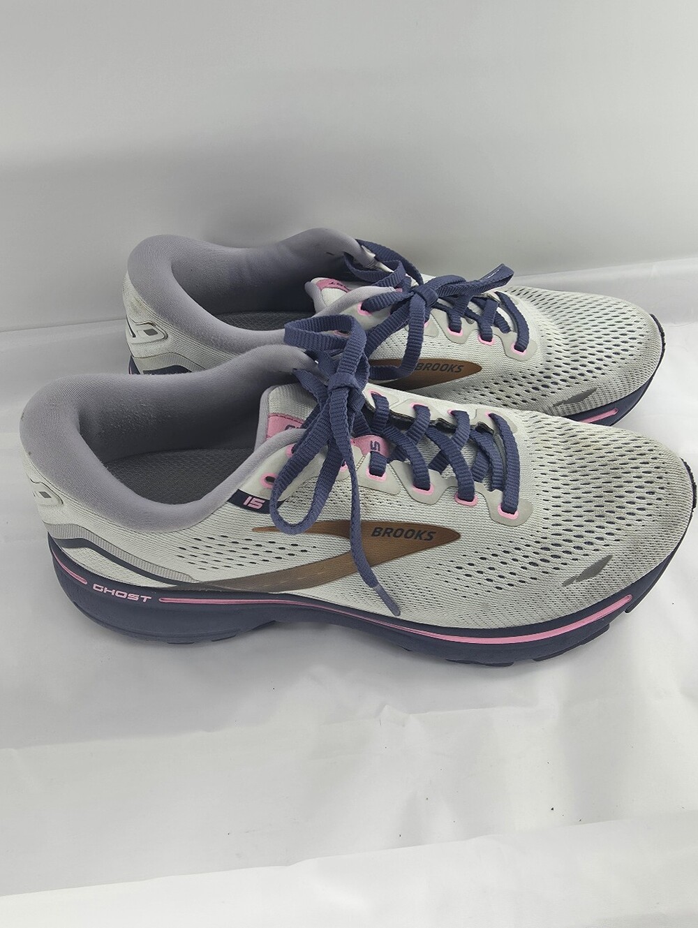 Brooks Ghost 15 Gray Purple Womens US Size 10 D Wide  1203801D492 Running Shoes